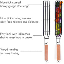 Load image into Gallery viewer, Portable BBQ Grilling Basket Stainless Steel Nonstick Barbecue Grill Basket(3 pcs each set)
