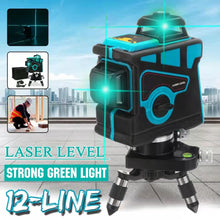 Load image into Gallery viewer, Hot Infrared Level Laser Level 12 Lines 3D Self-Leveling 360 Horizontal And Vertical Cross Super Powerful Green Laser Beam Line
