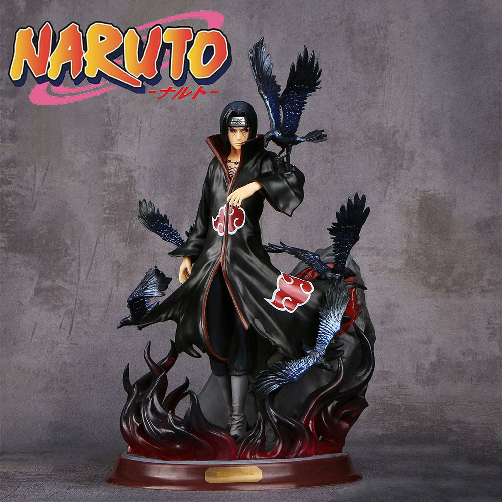 Naruto Shippuden Uchiha Itachi And Crow Collection Model Toy 25cm