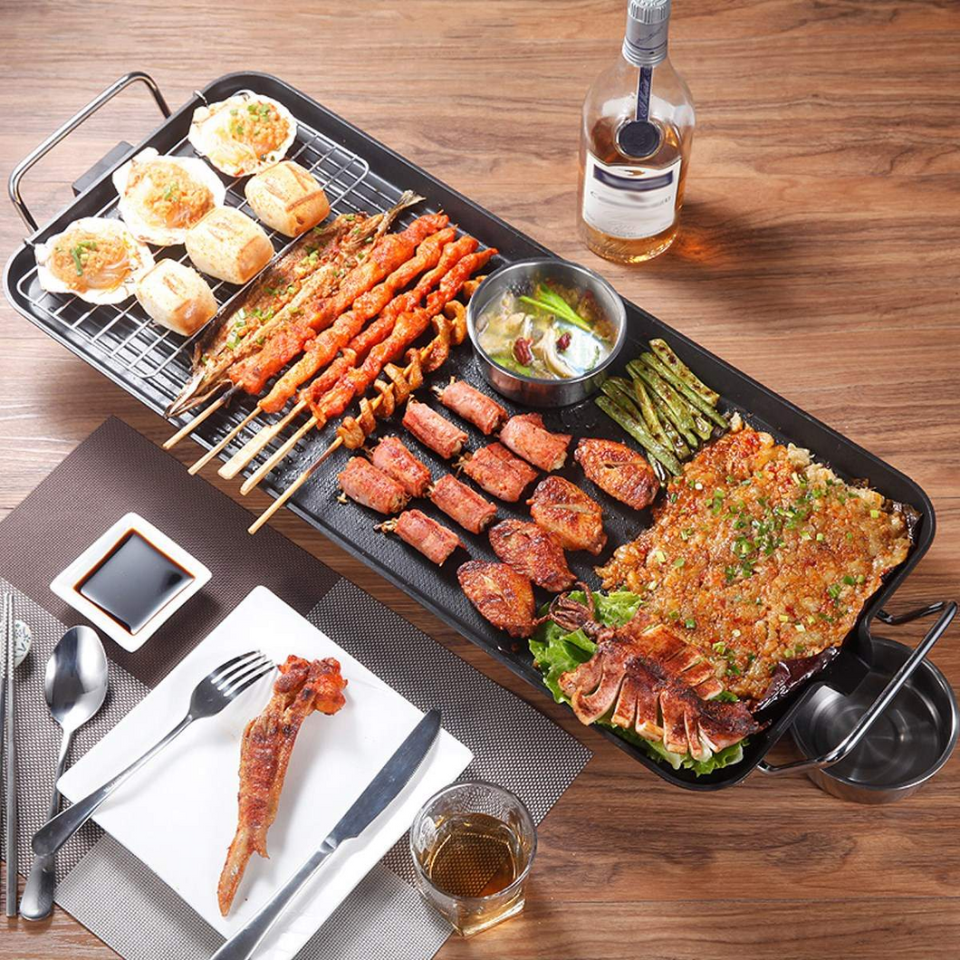 1500W Non Stick Electric BBQ Grill Smokeless 5-Level Adjustable Electric Grill