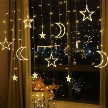 Load image into Gallery viewer, Led Mubarak Star Moon Curtain String Lights
