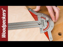 Load and play video in Gallery viewer, Woodworkers Angle Rule Efficient Protractor Angle Woodworking Ruler Angle Measure Stainless Steel Carpentry Tools
